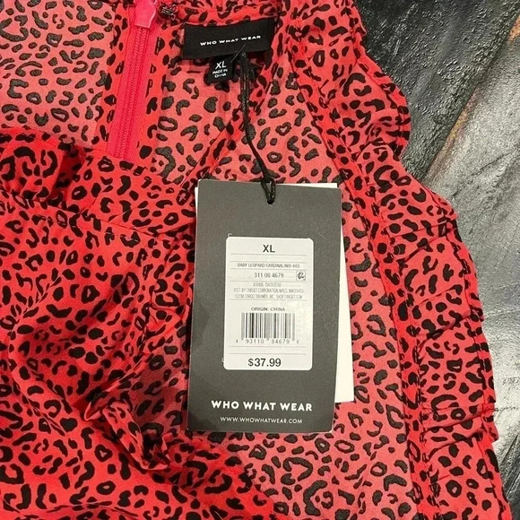 WHO WHAT WEAR LEOPARD PRINT HALTER NECK DRESS SIZE XL - Picture 6 of 6